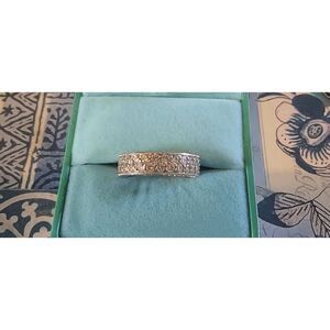 5 Ct. Signed PAJ Pave Round Cut "All Around the World" Eternity Band Ring Sz 8